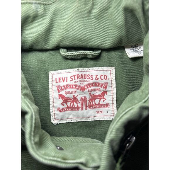 Vintage Mens‎ Levis Strauss & Co Green Cotton Denim Zip Up Jacket Size Large - Picture 3 of 9